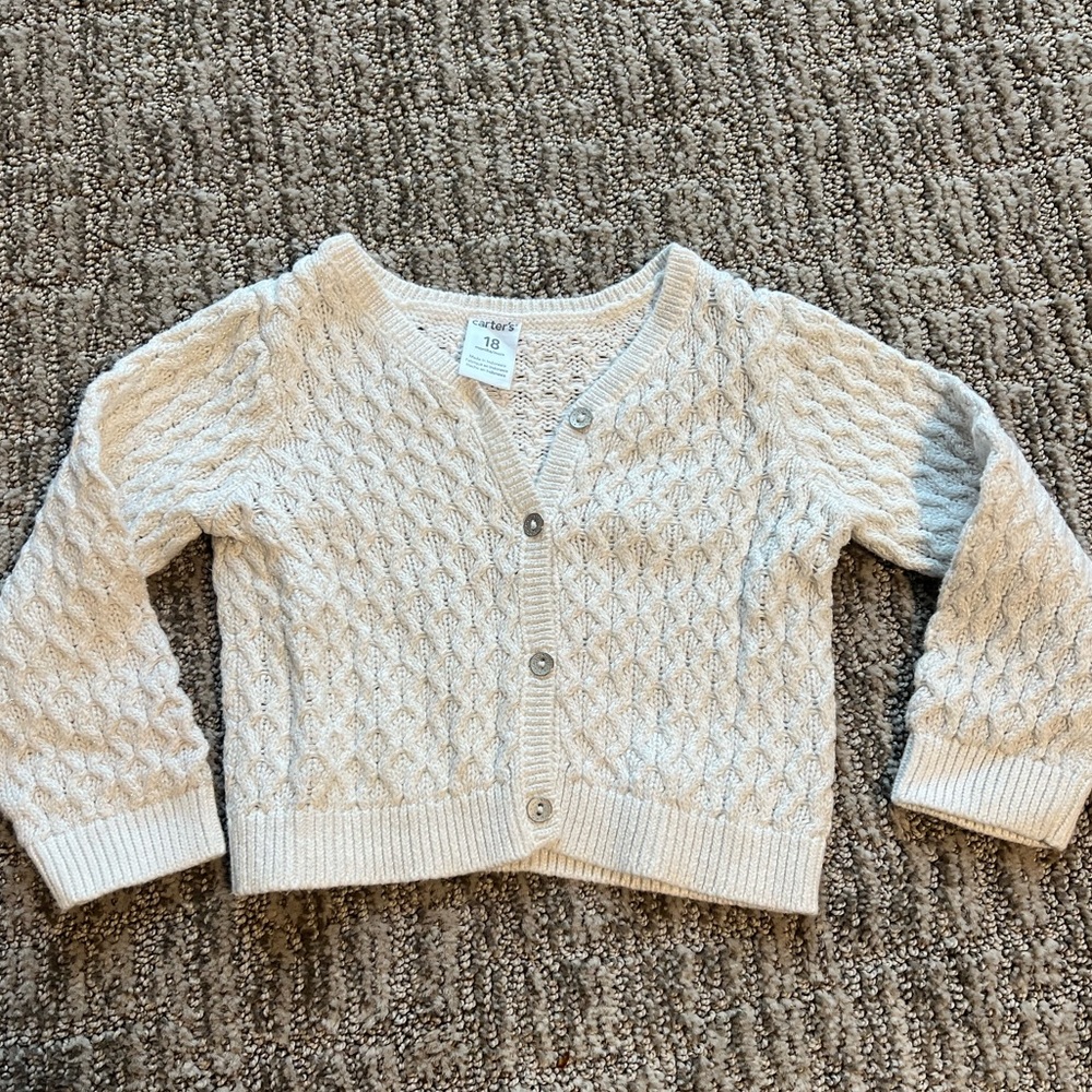 Carter’s White Sparkle Cardigan Sweater